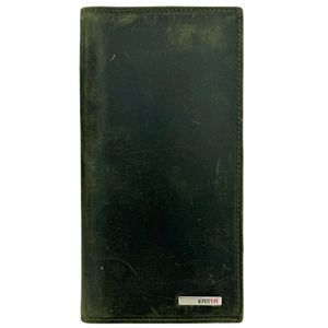 Вертикальный купюрник Karya из кожи Crazy Horse KR0472-35 темно-зеленого цвета