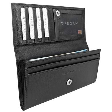 Женский кошелек Tergan из гладкой кожи TG5807 черного цвета