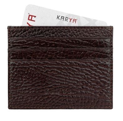 Карманная кредитница Karya из натуральной кожи KR0041-04 темно-коричневая
