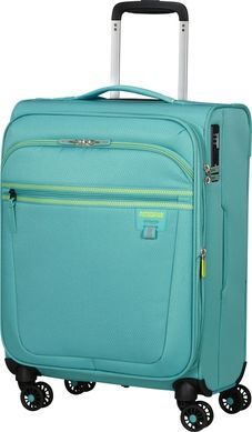 Легкий чемодан American Tourister AeroSpin текстильный на 4-х колесах MH6*001;21 Dusty Turquoise (малый)