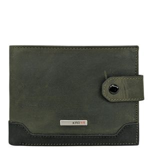 Горизонтальное портмоне Karya из кожи Crazy Horse KR0478-35 цвета хаки