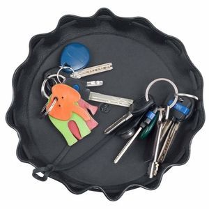 Подставка для мелочей из натуральной кожи Tony Perotti Cortina 5076 nero (черная)