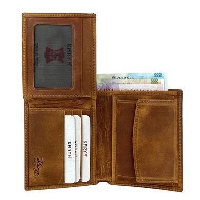 Мужское портмоне Karya из кожи Crazy Horse KR0996-32 рыжее