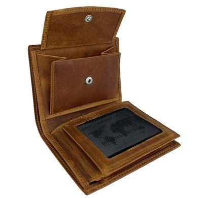 Мужское портмоне Karya из кожи Crazy Horse KR0996-32 рыжее