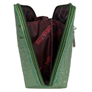 Большая косметичка Karya из тисненой кожи KR2029-632 зеленого цвета