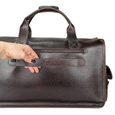 Дорожная сумка Karya из натуральной зернистой кожи KR63-04 темно-коричневая