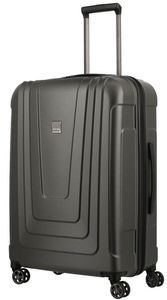 Чемодан Titan X-Ray Pro из поликарбоната на 4-х колесах 700924 (большой), 7009-85 Atomic Steel, Средний+, 3,5 кг, 75-100 літрів, 87 л, 50 x 72 x 28 см, Одинарна, від 3 до 4 кг, Без розширення, Сірий, Відбиток пальцю