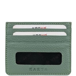Кредитница Karya из натуральной зернистой кожи KR0049-026 мятного цвета
