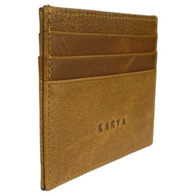 Карманная кредитница Karya из натуральной кожи Crazy Horse KR0041-32 рыжая