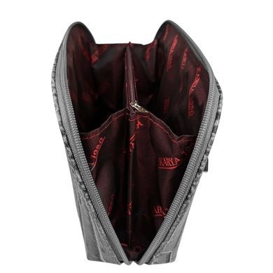 Большая косметичка Karya из тисненой кожи KR2029-528-2 серого цвета
