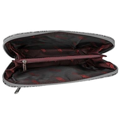 Большая косметичка Karya из тисненой кожи KR2029-528-2 серого цвета