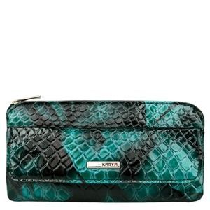 Ключниця Karya з лакованої шкіри з тисненням KR395-549-3 зелений з чорним