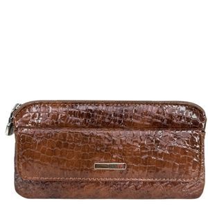 Ключниця на блискавці Karya  з лакованої шкіри KR395-578 рудого кольору