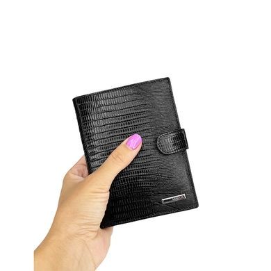 Велике шкіряне портмоне Karya з відділами для документів KR0913-076-1 чорного кольору