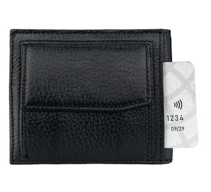 Зажим для денег Karya из зернистой кожи на магните KR0903-45 черный