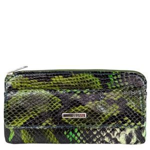 Ключниця Karya з лакованої шкіри з тисненням KR395-539-2 зелена з чорним