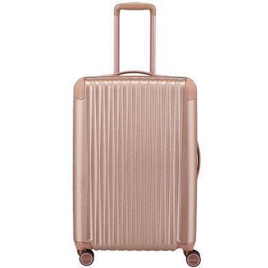 Валіза Titan Barbara Glint з полікарбонату на 4-х колесах 845404 (велика), 8454Ti-15 Rose Metallic, Середня M, 3,8 кг, 50-75 літрів, 68/78 л, 45 x 67 x 26/30 см, Одинарна, від 3 до 4 кг, З розширенням, Рожевий
