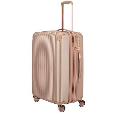 Валіза Titan Barbara Glint з полікарбонату на 4-х колесах 845404 (велика), 8454Ti-15 Rose Metallic, Середня M, 3,8 кг, 50-75 літрів, 68/78 л, 45 x 67 x 26/30 см, Одинарна, від 3 до 4 кг, З розширенням, Рожевий