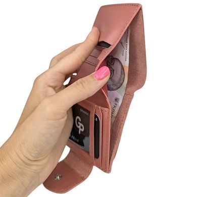 Кошелек женский Grande Pelle из натуральной гладкой кожи GP500244 пудрового цвета
