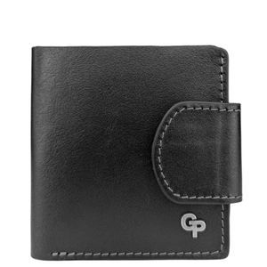 Кошелек женский Grande Pelle из натуральной гладкой кожи GP500610 черного цвета