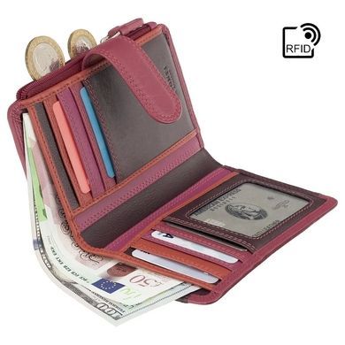 Женский кошелек из натуральной кожи Visconti Rainbow Cayman RB97 Plum Multi