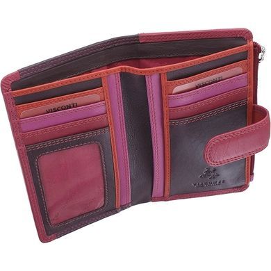 Женский кошелек из натуральной кожи Visconti Rainbow Cayman RB97 Plum Multi