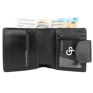 Кошелек женский Grande Pelle из натуральной гладкой кожи GP500610 черного цвета