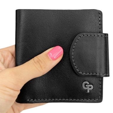 Кошелек женский Grande Pelle из натуральной гладкой кожи GP500610 черного цвета