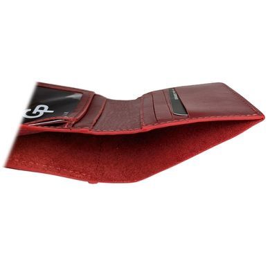 Кошелек женский Grande Pelle из натуральной гладкой кожи GP500660 красного цвета