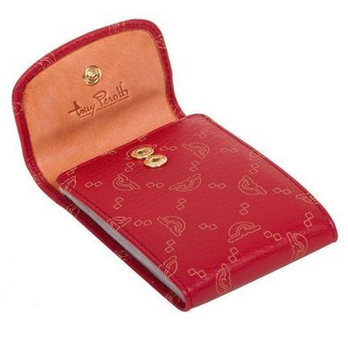 Кожаная кредитница  Tony Perotti Luxury 1703 красного цвета, *Rosso (красный), Натуральная кожа, С рисунком, Красный
