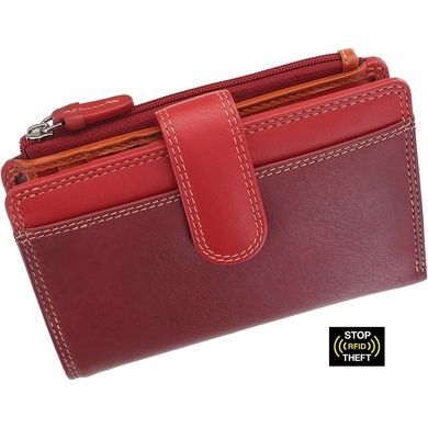 Женский кошелек из натуральной кожи Visconti Rainbow Cayman RB97 Red Multi