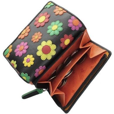 Женский кошелек из натуральной кожи Visconti Daisy Paris DS81 Black Pace Daisy