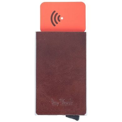 Кредитница из натуральной кожи и металла с RFID Tony Perotti Nevada 3771 moro (коричневая)