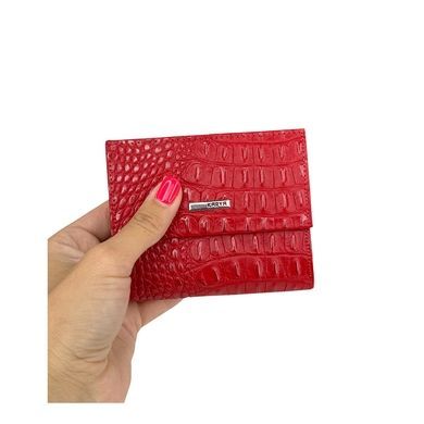 Шкіряний гаманець Karya на магніті KR1065-631-1 червоного кольору