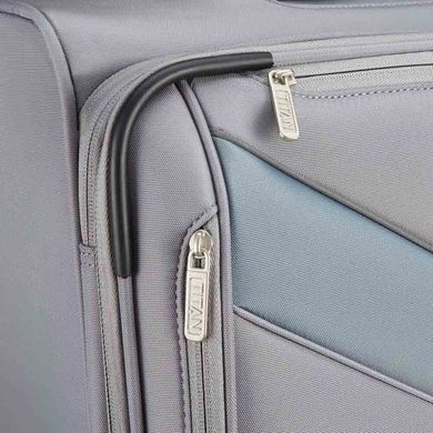 Чемодан Titan Spotlight Soft текстильный на 4-х колесах 384404 (большой), 3844-04 Grey Sorbet, Большой L, 3,5 кг, 100-125 літрів, 109/121 л, 47 x 77 x 33/37 см, Одинарна, від 3 до 4 кг, З розширенням, Сірий