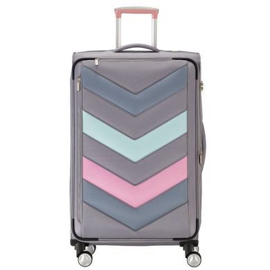 Чемодан Titan Spotlight Soft текстильный на 4-х колесах 384404 (большой), 3844-04 Grey Sorbet, Большой L, 3,5 кг, 100-125 літрів, 109/121 л, 47 x 77 x 33/37 см, Одинарна, від 3 до 4 кг, З розширенням, Сірий