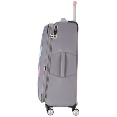 Чемодан Titan Spotlight Soft текстильный на 4-х колесах 384404 (большой), 3844-04 Grey Sorbet, Большой L, 3,5 кг, 100-125 літрів, 109/121 л, 47 x 77 x 33/37 см, Одинарна, від 3 до 4 кг, З розширенням, Сірий
