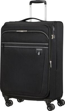 Легка валіза American Tourister AeroSpin текстильна на 4-х колесах MH6*002;09 Black (середня)
