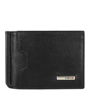 Кожаное портмоне Kary на магните с зажимом для денег KR0902-554 черный