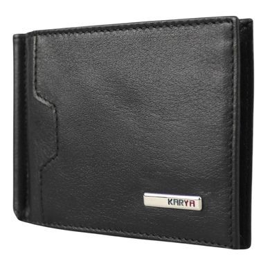 Кожаное портмоне Kary на магните с зажимом для денег KR0902-554 черный