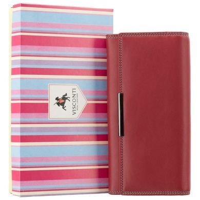 Женский кошелек из натуральной кожи c RFID Visconti Rio Paloma R11 Red Rhumba