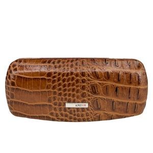 Футляр для очков Karya из тисненой кожи KR3005-653 коньячного цвета