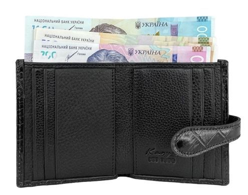 Кредитница Karya из натуральной кожи с карманом для денег KR0045-53 черная