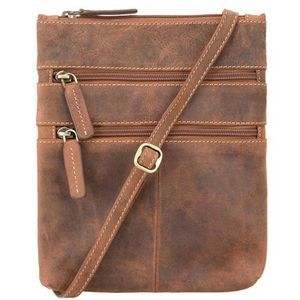 Сумка жіноча з натуральної шкіри Visconti Sling Bags 18606 Black, Oil Tan (Рудо-коричневий)