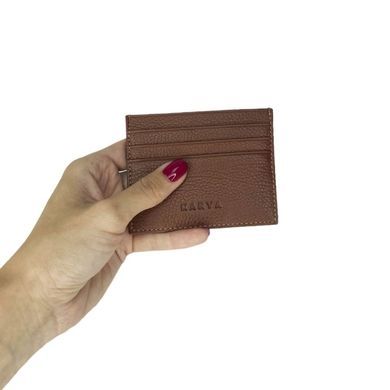 Кишенькова кредитниця з натуральної дрібнозернистої шкіри Karya 0041-38 руда