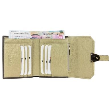 Кожаный женский кошелек Karya KR2036-926/51 таупе с ванильным и белым