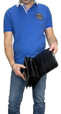 Мужская барсетка Karya из натуральной кожи с тиснением KR0625-03 черный