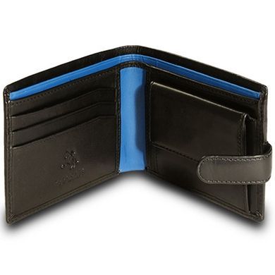 Портмоне из натуральной кожи Visconti Parma Vincent PM100 Black/Cobalt