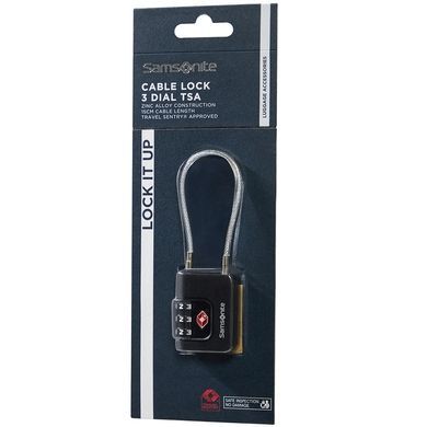 Замок Samsonite TA Revolution кодовий TSA з тросиком KR7*008 Black