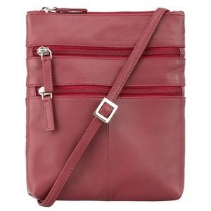 Сумка жіноча з натуральної шкіри Visconti Sling Bags 18606 Black, ATL-Red